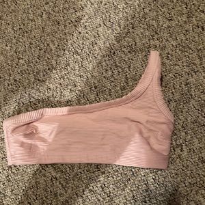 Light pink one shoulder bikini top